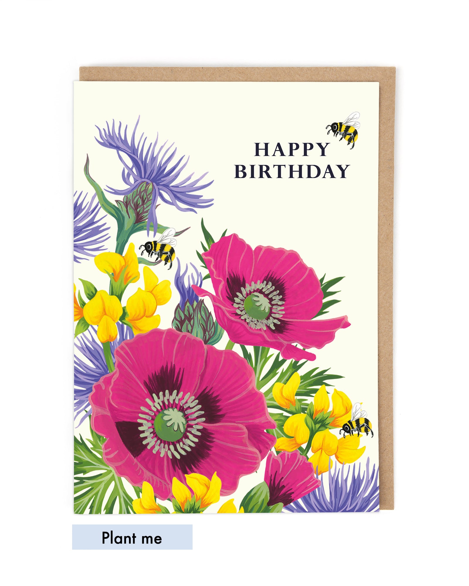birthday card with flower seeds HAPPY BIRTHDAY