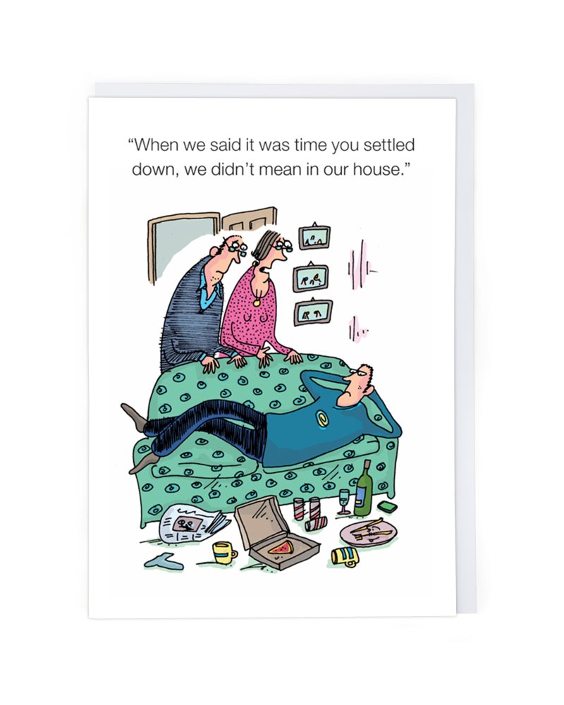 Settled Down Greeting Card : Cath Tate Cards