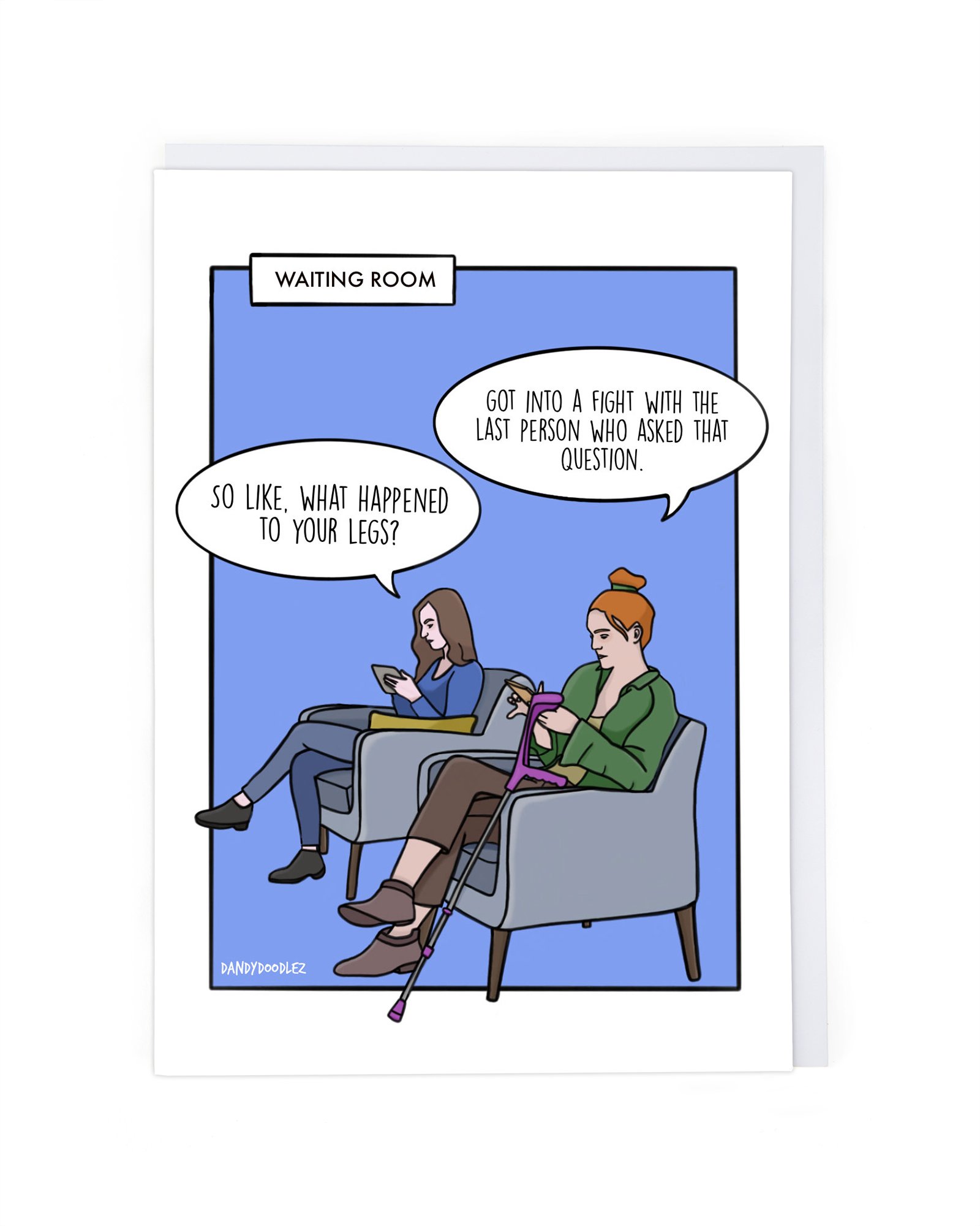 Waiting Room Greeting Card : Cath Tate Cards