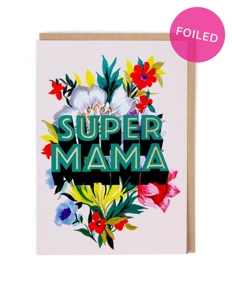 blanc à lintérieur 15 x 10,5 cm super héros Fête des Mères carte de voeux avec enveloppe - carte faite à la main Super Mom 